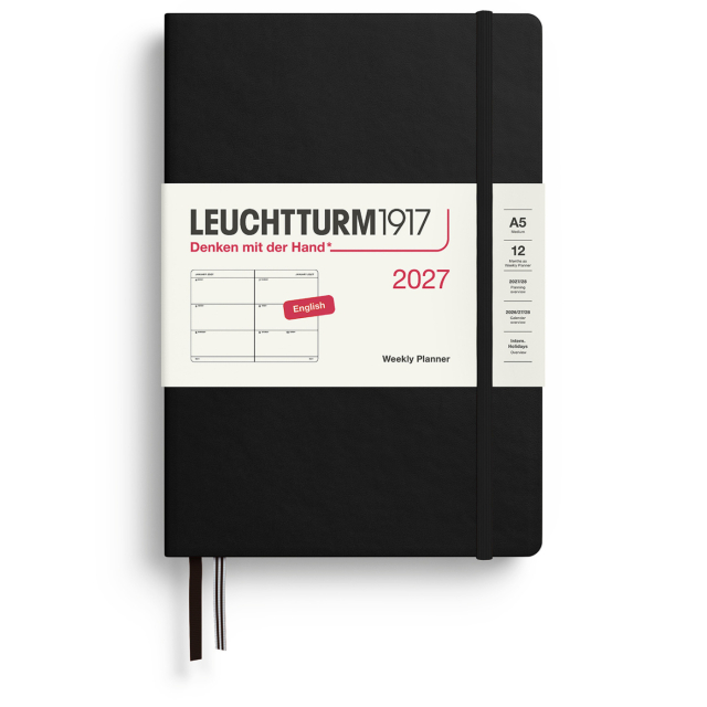 Calendrier Weekly Planner 2027 A5 Black