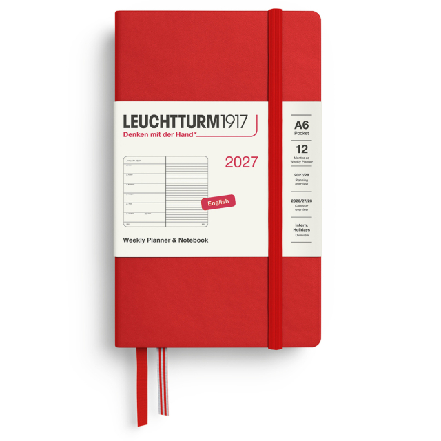 Calendrier Weekly Planner & Notebook 2027 A6 Cherry