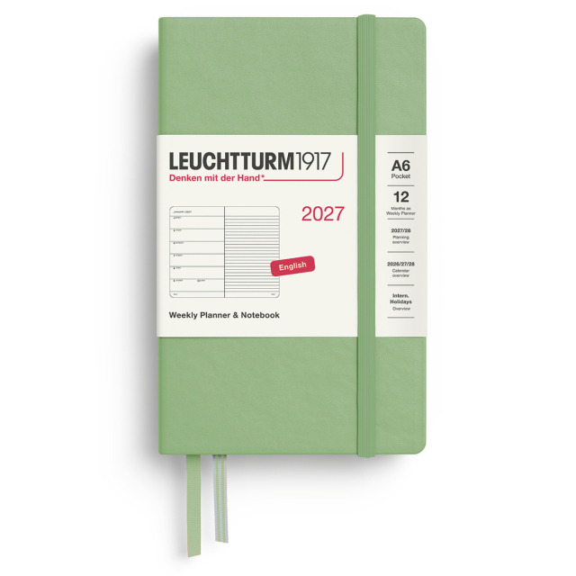 Calendrier Weekly Planner & Notebook 2027 A6 Sage
