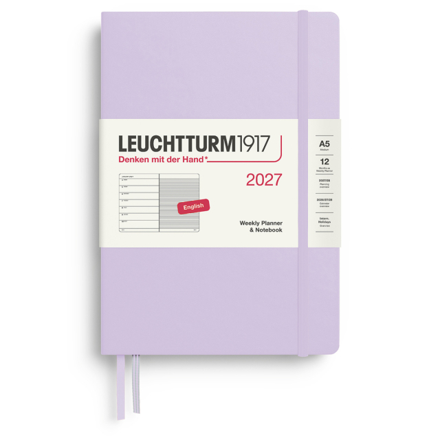 Calendrier Weekly Planner & Notebook 2026 A5 Lilac