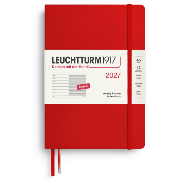 Calendrier Weekly Planner & Notebook 2026 A5 Cherry