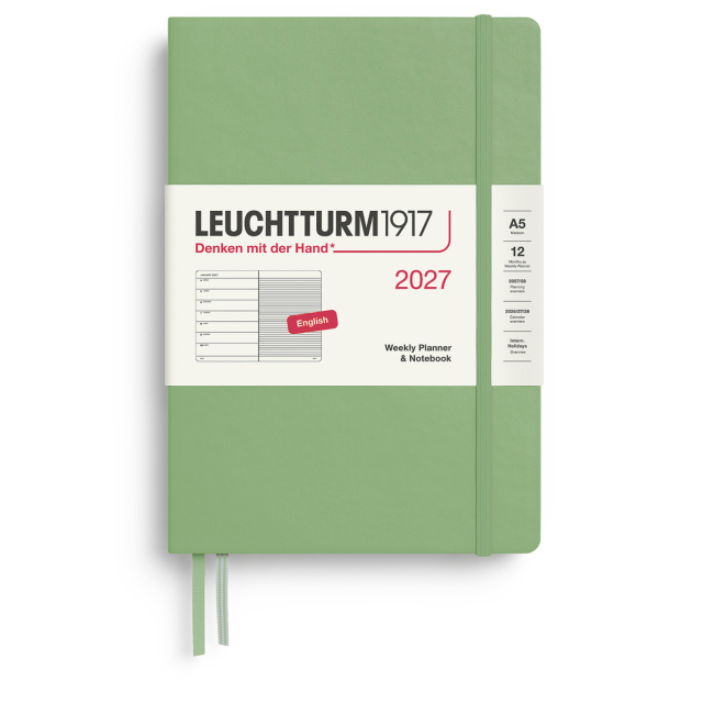 Calendrier Weekly Planner & Notebook 2026 A5 Sage