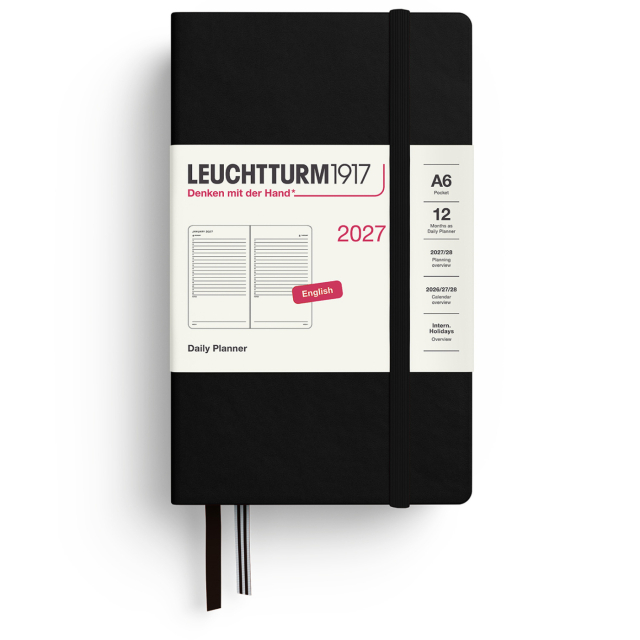 Calendrier Daily Planner 2027 A6 Black