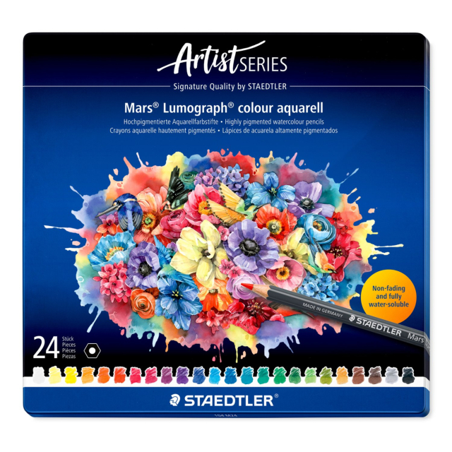 Crayons aquarellables Mars Lumograph ensemble de 24