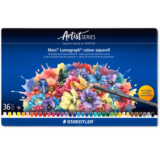 Crayons aquarellables Mars Lumograph ensemble de 36