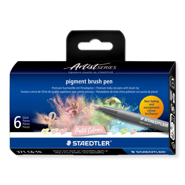 Pigment Arts Brush Pen ensemble de 6 Pastel
