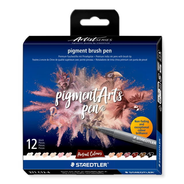 Pigment Arts Brush Pen ensemble de 12 Portrait