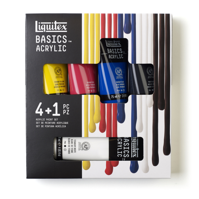 Peinture acrylique Basics Set 4x75 ml + 1x118 ml