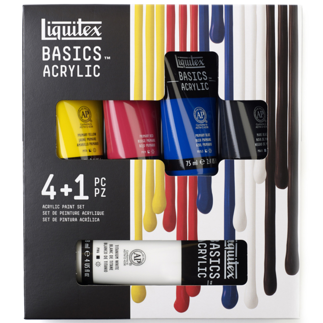 Peinture acrylique Basics Set 4x75 ml + 1x118 ml