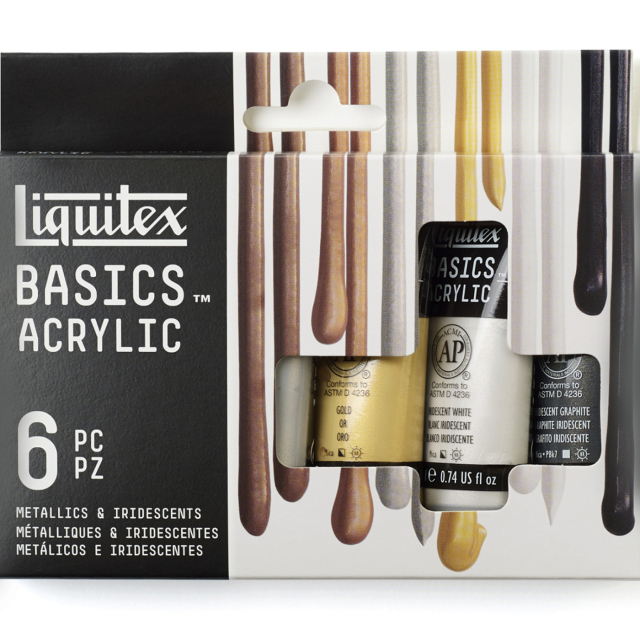 Peinture acrylique Metallic & Iridescent Set Tubes 6x22 ml