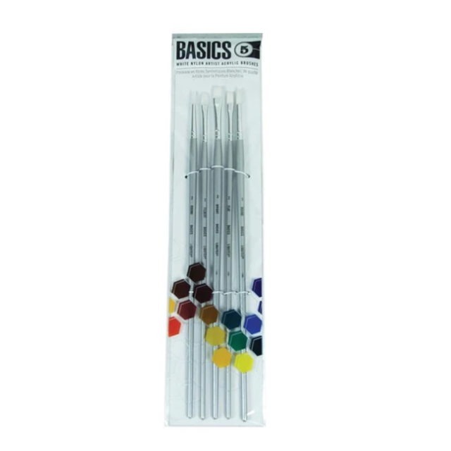 Pinceaux synthétiques Acrylique Long Handle Lot de 5