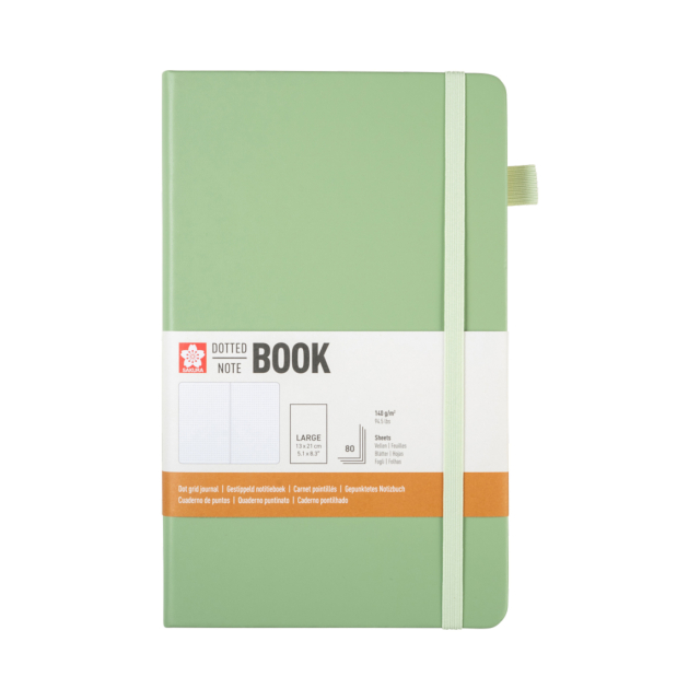 Notebook 13x21 cm Hard Cover Pale Patina Dotted