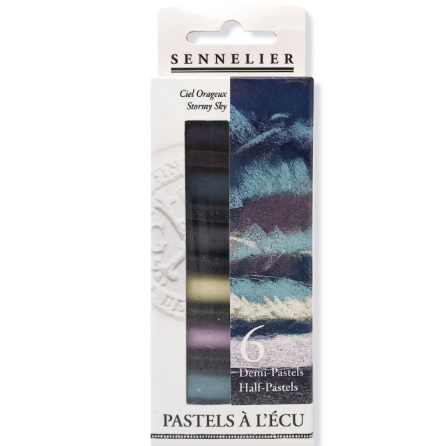Demi-pastels tendres à l'écu Stormy Sky 6 couleurs