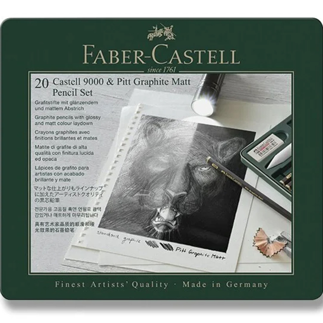 Set de crayons graphite Pitt Graphite Matt + Castell 9000 20 pièces