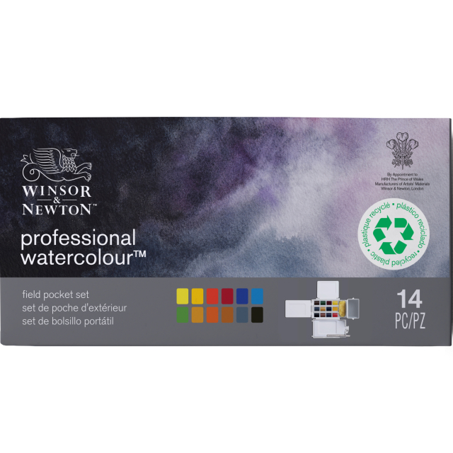 Professional Aquarelle demi-godet Field Box 12 pièces