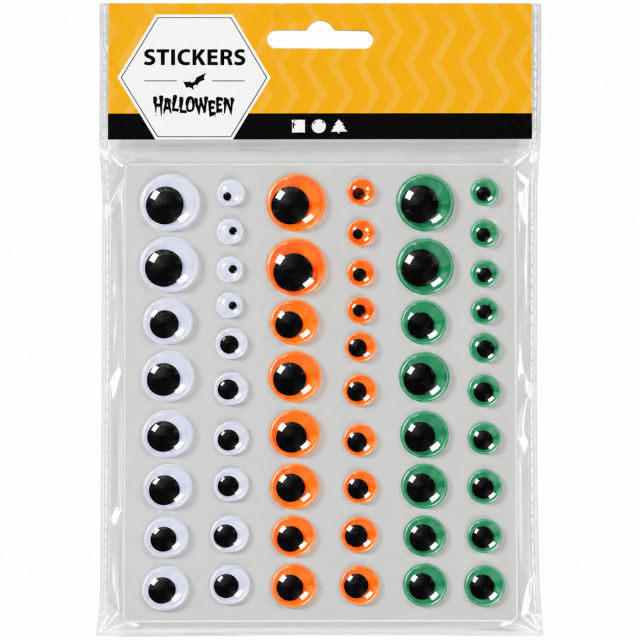 Googly Eyes Halloween 54-pack Adhésif