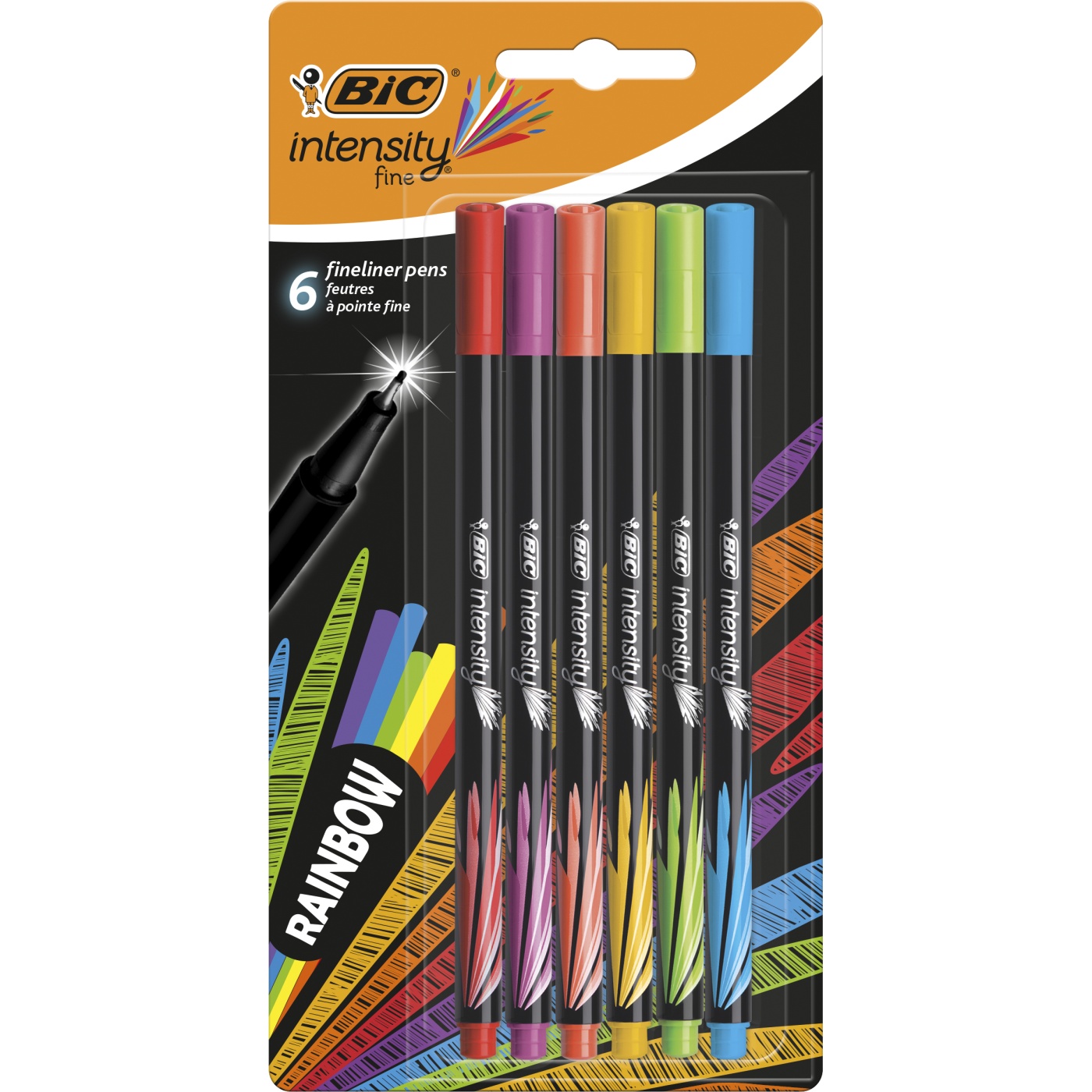 BIC Intensity Fineliner Rainbow Colors Lot de 6