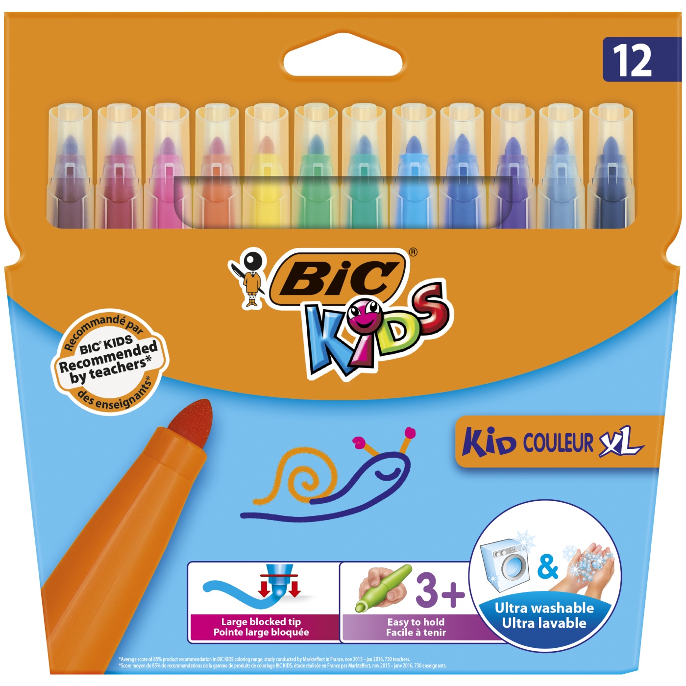 BIC Feutres XL Kids (+3 ans) Lot de 12