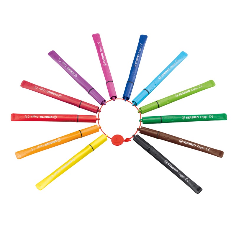 Cappi Feutres de coloriage lot de 12 (6 ans+) dans le groupe Kids / Crayons pours les enfants / Feutres pour les enfants chez Pen Store (100264)