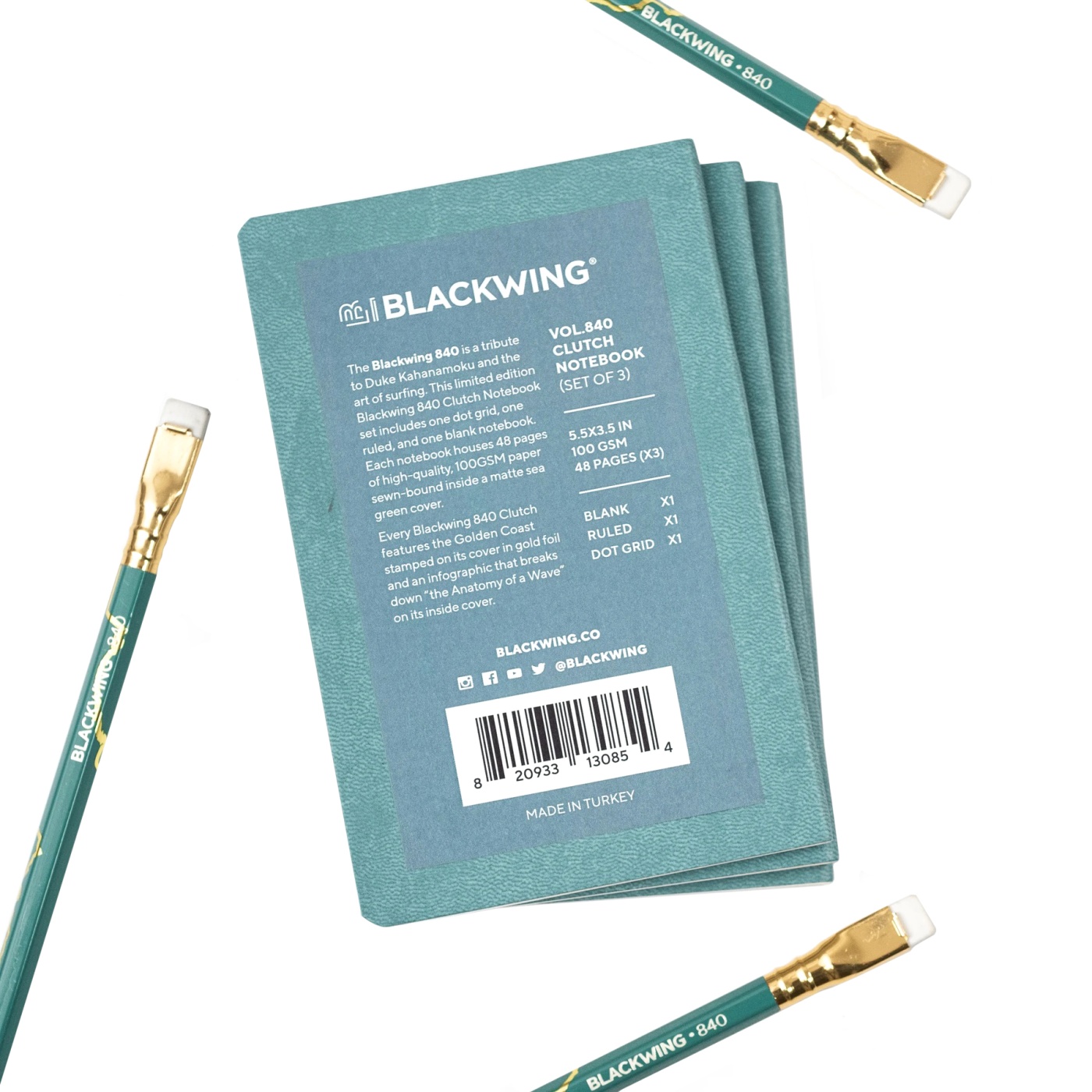 Vol 840 Clutch Notebook Lot de 3 dans le groupe Papiers & Blocs / Écrire et consigner / Carnets chez Pen Store (100509)