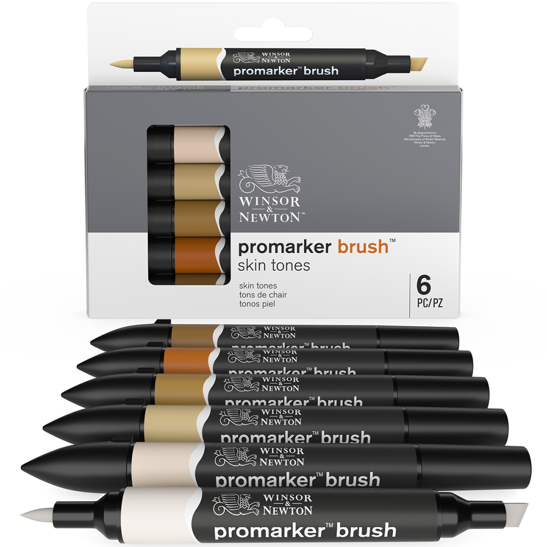 ProMarker Brush ensemble de 6 Skin Tones dans le groupe Stylos / Crayons d'artistes / Feutres pinceaux chez Pen Store (100553)