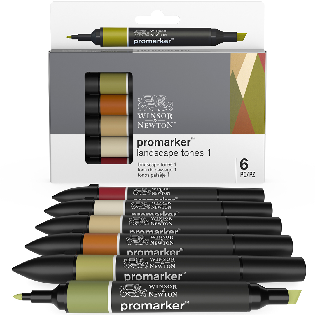 ProMarker ensemble de 6 Landscape Tones dans le groupe Stylos / Crayons d'artistes / Feutres chez Pen Store (100566)