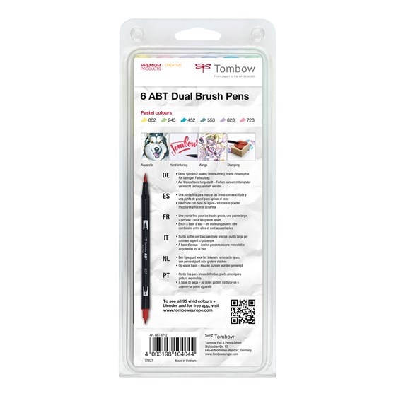 ABT Dual Brush Pen ensemble de 6 Pastel dans le groupe Stylos / Crayons d'artistes / Feutres pinceaux chez Pen Store (101080)