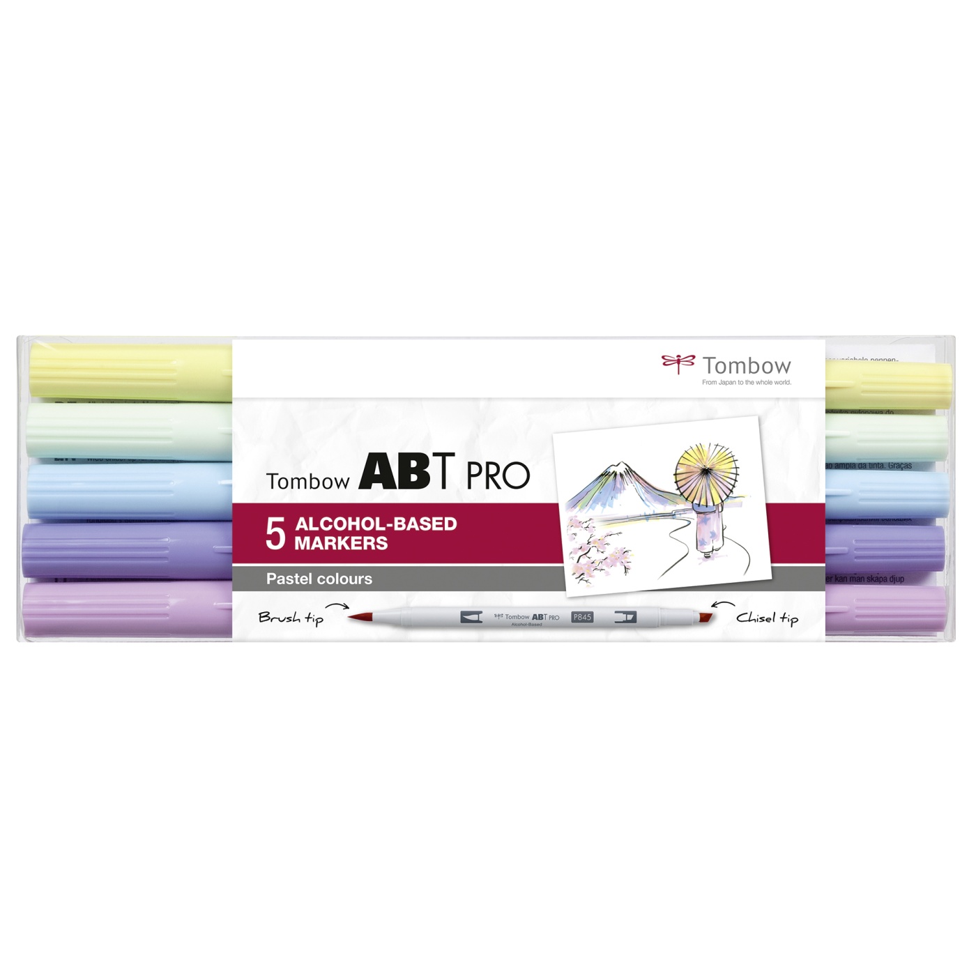 ABT PRO Dual Brush Pen ensemble de 5 Pastel dans le groupe Stylos / Crayons d'artistes / Feutres d'illustrations chez Pen Store (101257)