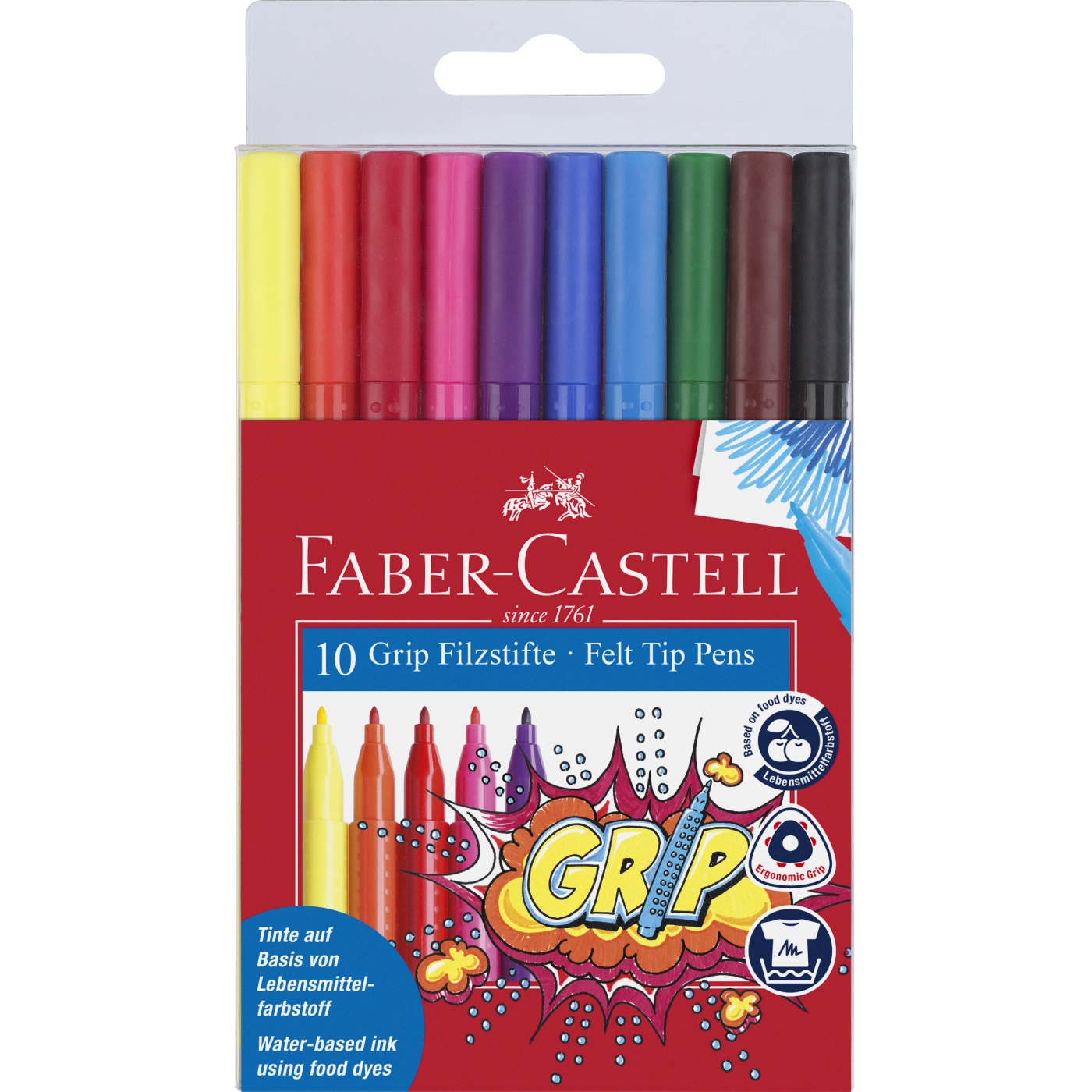 Feutres de coloriage Grip lot de 10 (3 ans+) dans le groupe Kids / Crayons pours les enfants / 3 ans + chez Pen Store (101392)