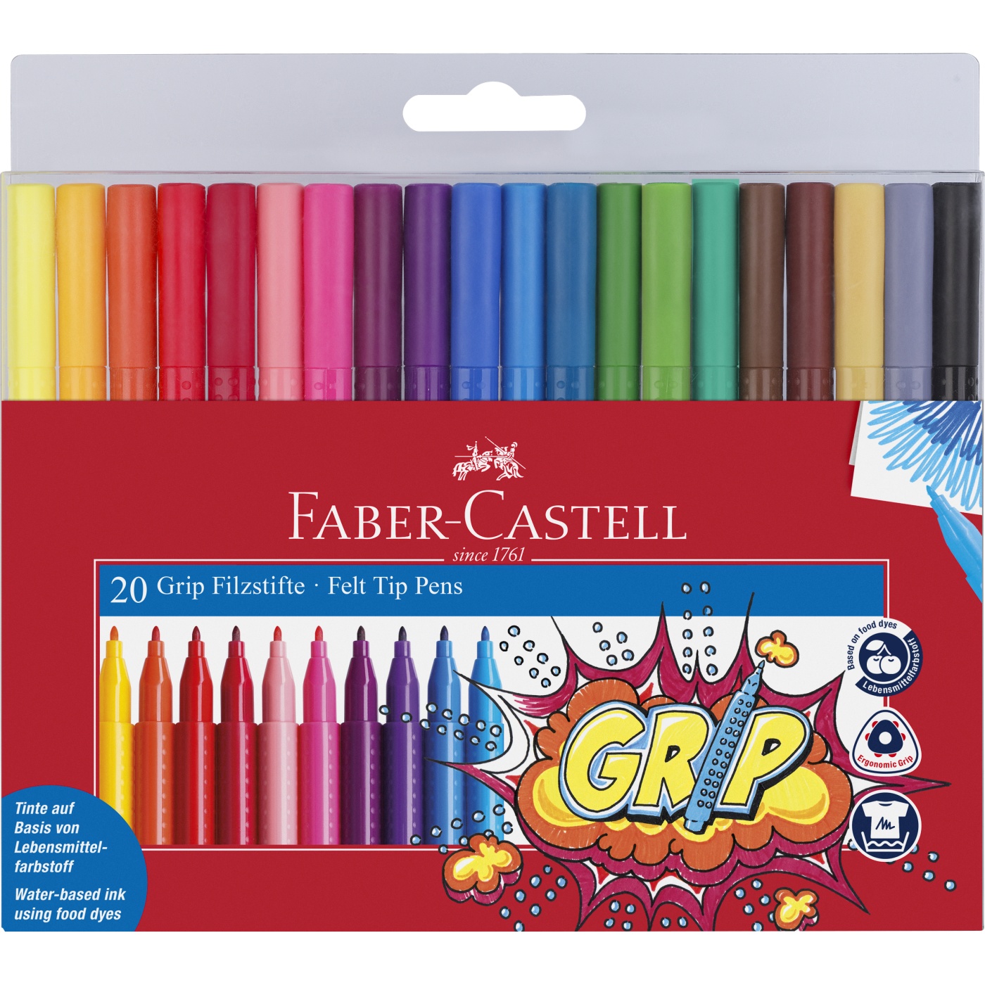 Feutres de coloriage Grip lot de 20 (3 ans+) dans le groupe Kids / Crayons pours les enfants / 3 ans + chez Pen Store (101393)