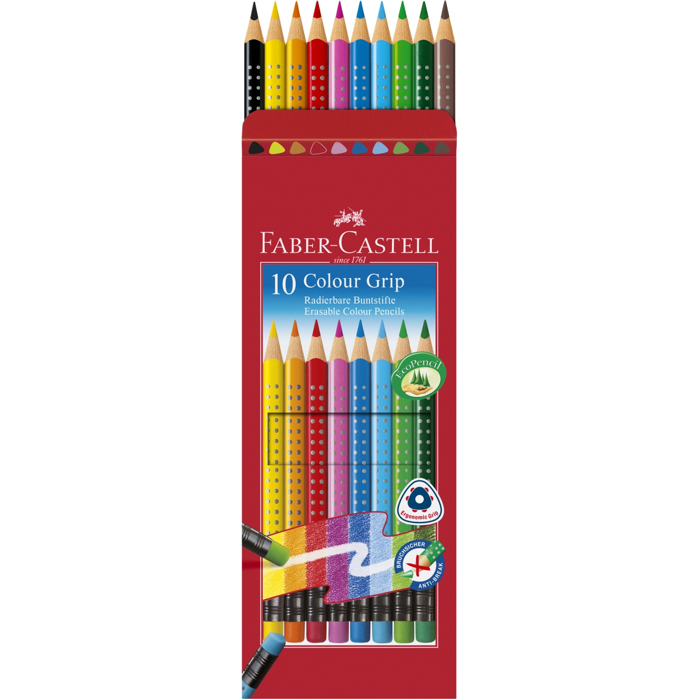 Colour Grip Crayons de couleur Effaçables Lot de 10 (3 ans et +)