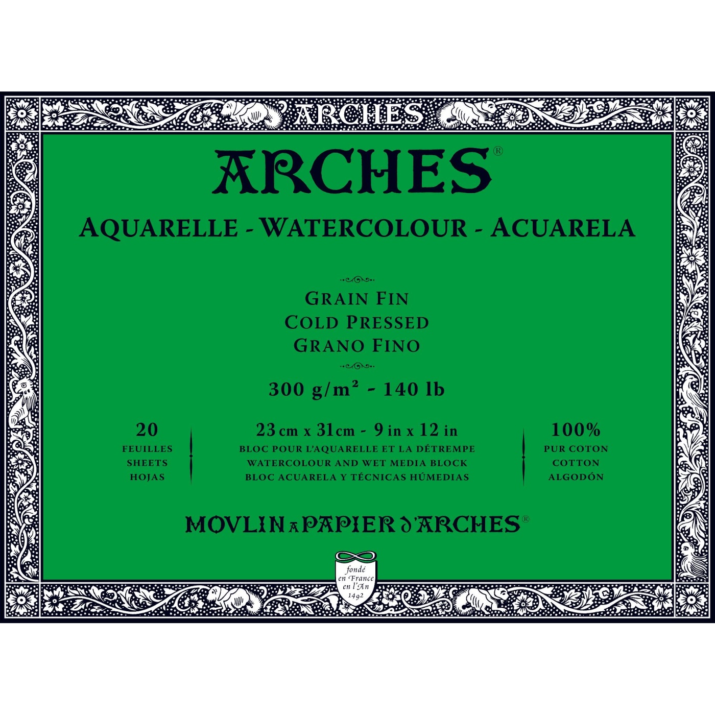 Arches Bloc Aquarelle CP 300 g 23x31 cm