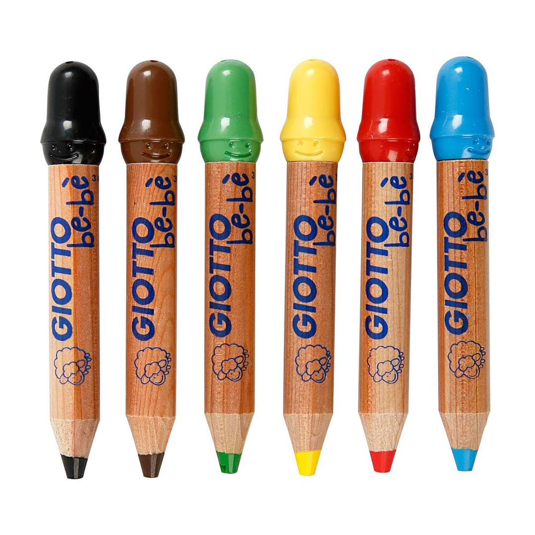Crayons de couleur Be-bè (+2 ans) Lot de 6