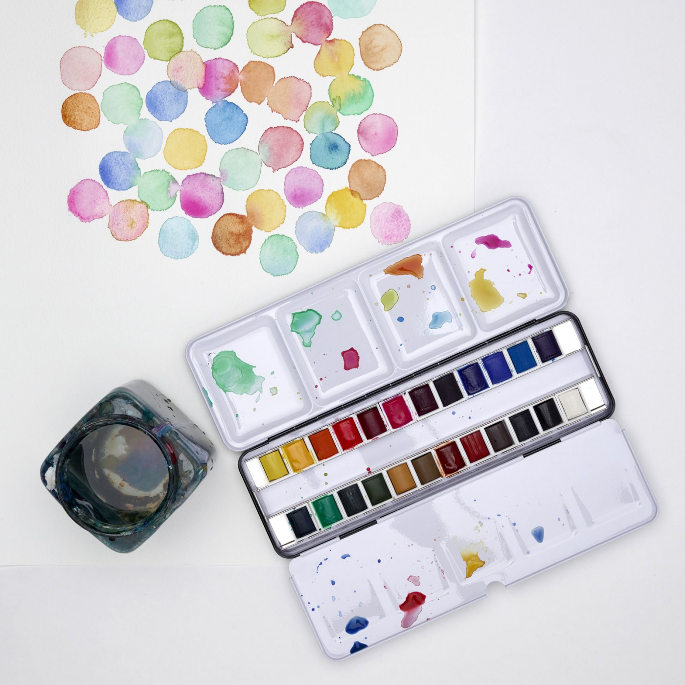 Acheter Palette de 36 demi-godets d'aquarelle / Peinture à l'eau