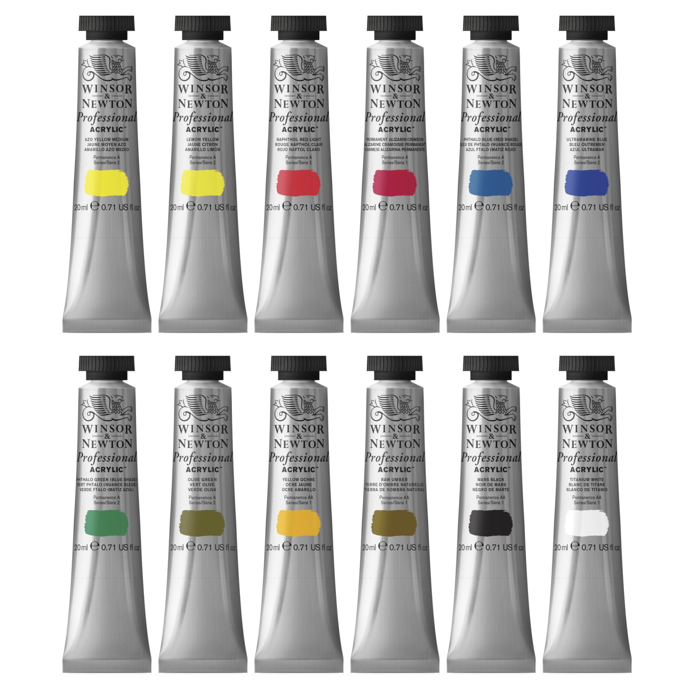 Peinture acrylique Professional Tub 12 x 20 ml dans le groupe Matériels d'artistes / Couleurs / Peinture acrylique chez Pen Store (108805)
