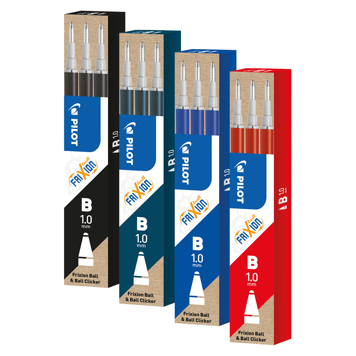 Lot de 3 recharges pour stylo roller effaçable - Bleu - FriXion Ball &  FriXion Ball Clicker- Pointe fine - Pilot - Recharges - Encres