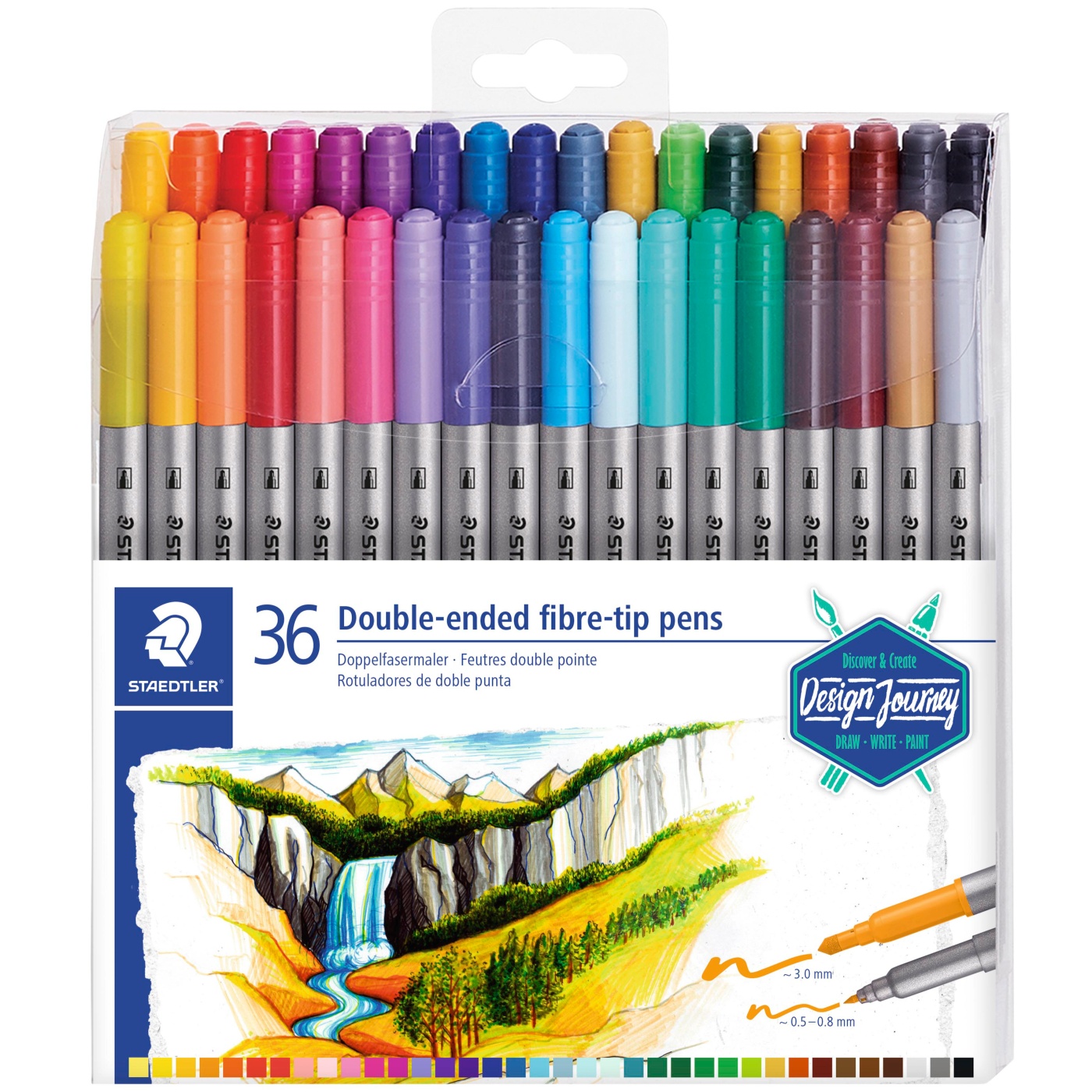 Staedtler Noris 326 WP20 - Set De 20 Feutres à Pointe 1 Mm - Couleurs Brillantes - Encre Lavable - Fabriqué En Allemagne - 6