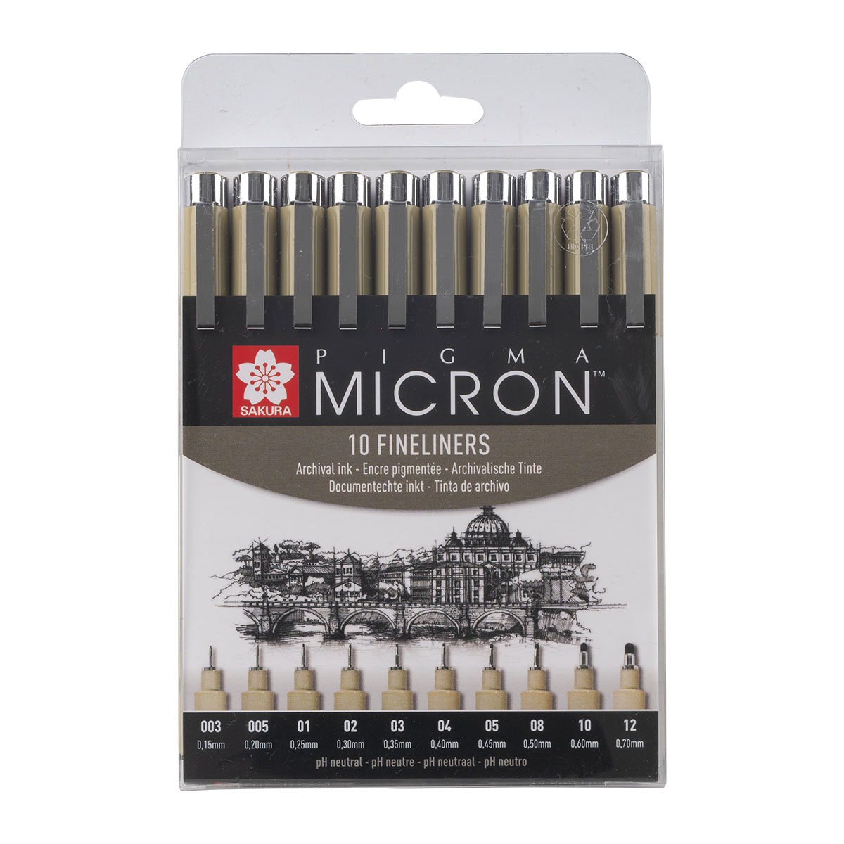 Pigma Micron Fineliner 10-set Black dans le groupe Stylos / Série de produits / Pigma Micron chez Pen Store (125574)