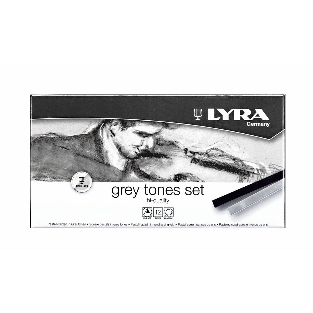 Crayons Pastels Hard Grey Tones 12 pcs