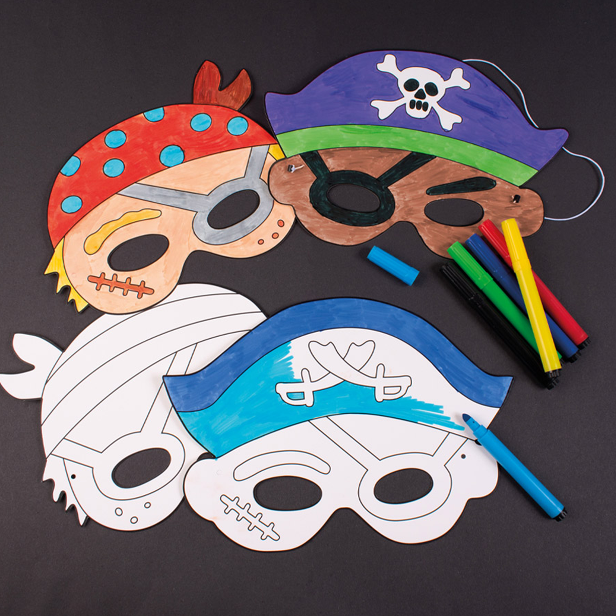 Masques en Papier Pirates 12 pièces