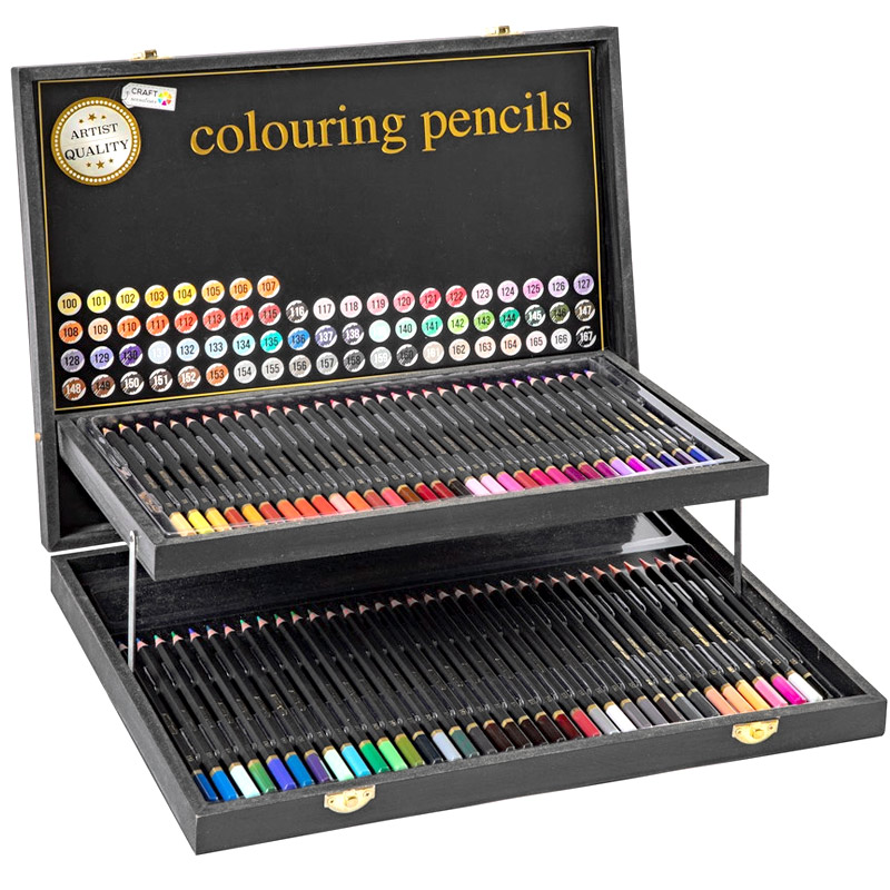 le travail et les loisirs Boîte pliable Grande variété de couleurs Set de crayons de couleur Craft Sensations Premium avec 68 crayons de couleur Le cadeau idéal Convient pour l'école 