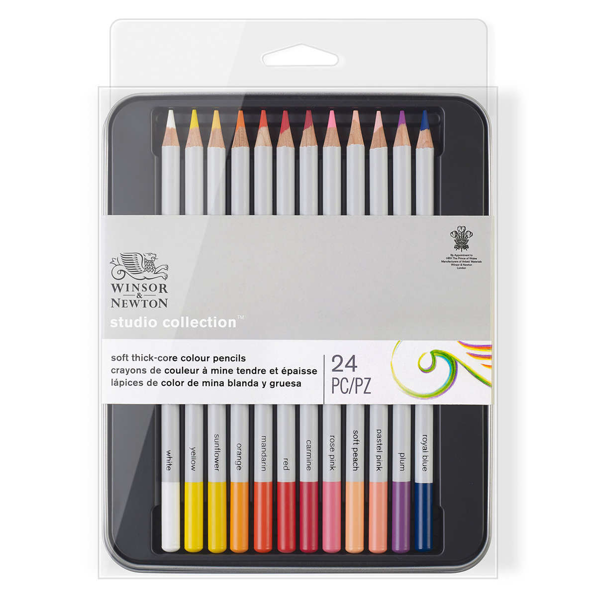 Winsor & Newton Studio Collection Crayons de couleurs Lot de 24