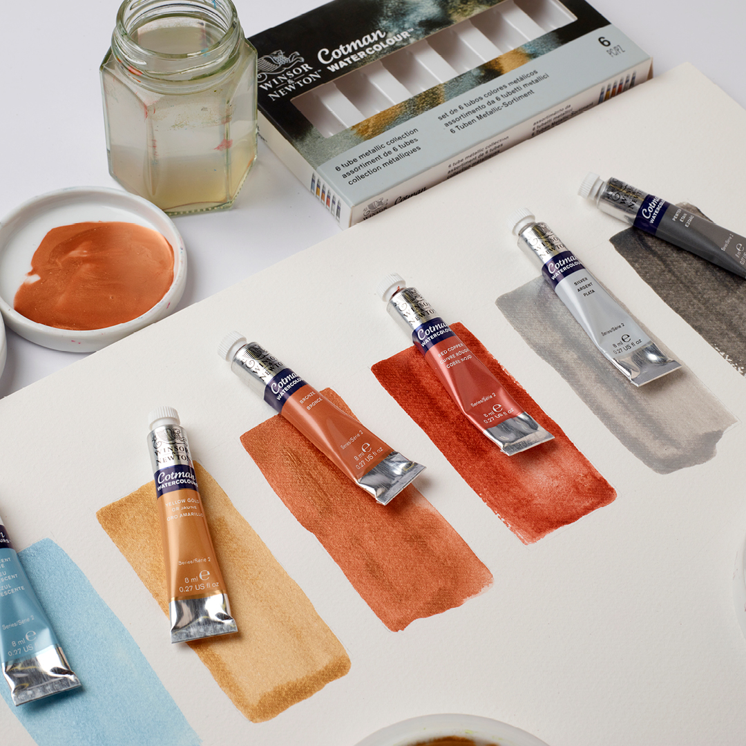 Cotman Peinture Aquarelle Metallic Collection Tubes 8 ml Lot de 6