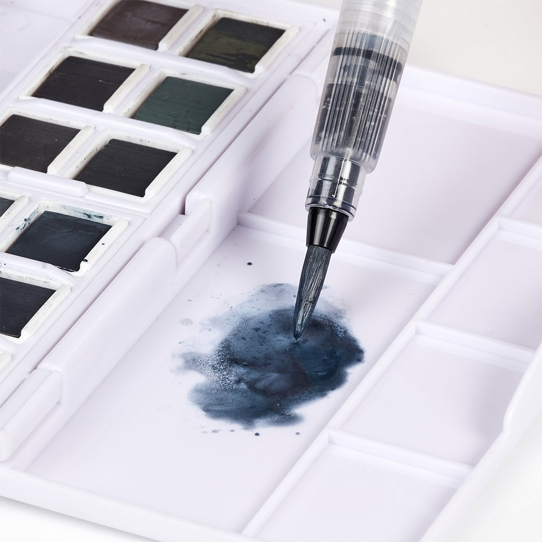 Tinted Charcoal Paint Pan Set 12 demi-godets