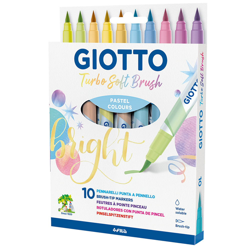 Giotto Turbo Soft Brush Pen Pastel ensemble de 10