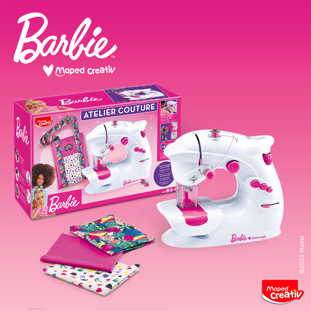 Machine à coudre enfant – Machine à coudre Barbie – Dès 8 ans (Eco-part :  0,17€ incluse dans le prix) – Maped France