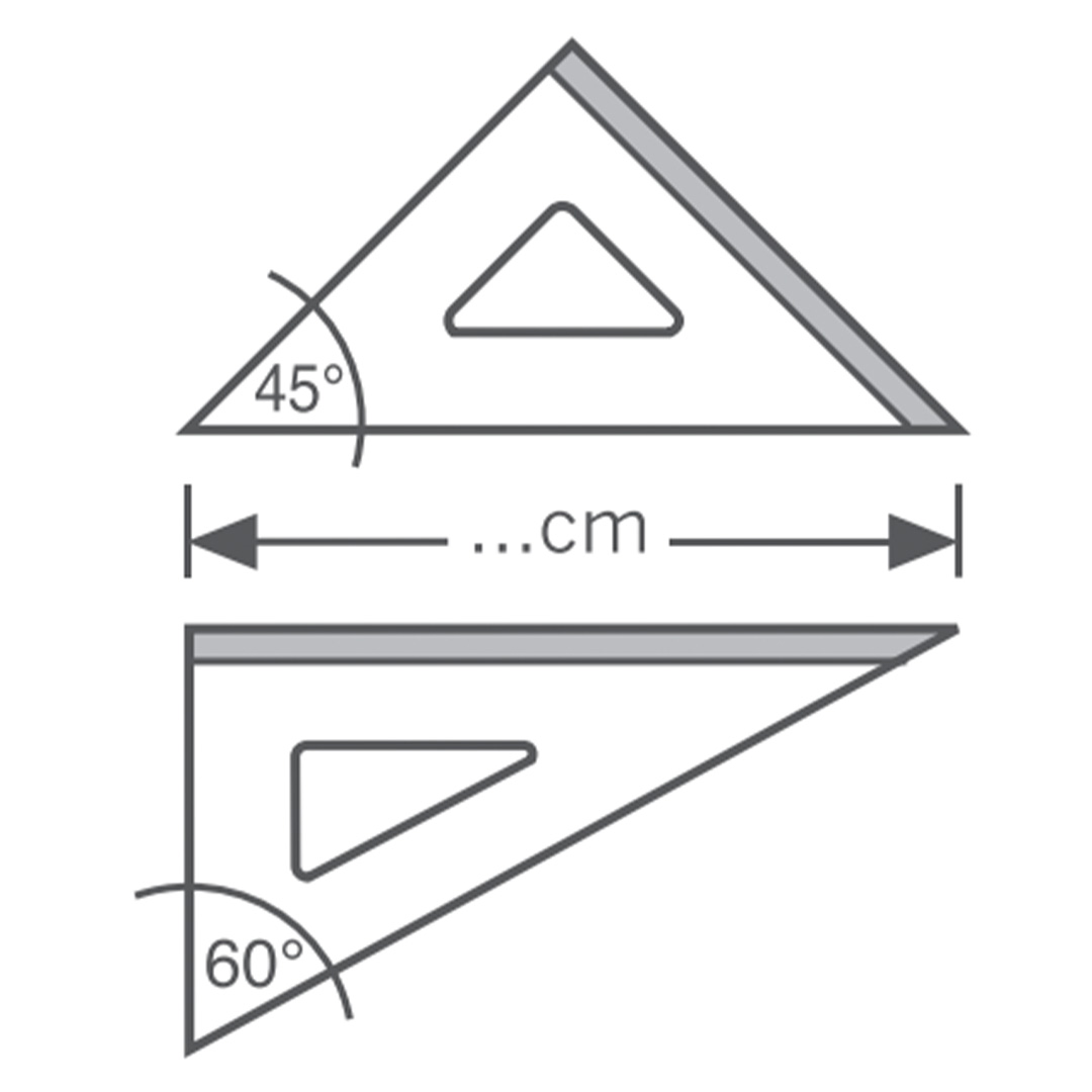 Kit Règles d'angle 45°/30 cm + 60°/30 cm