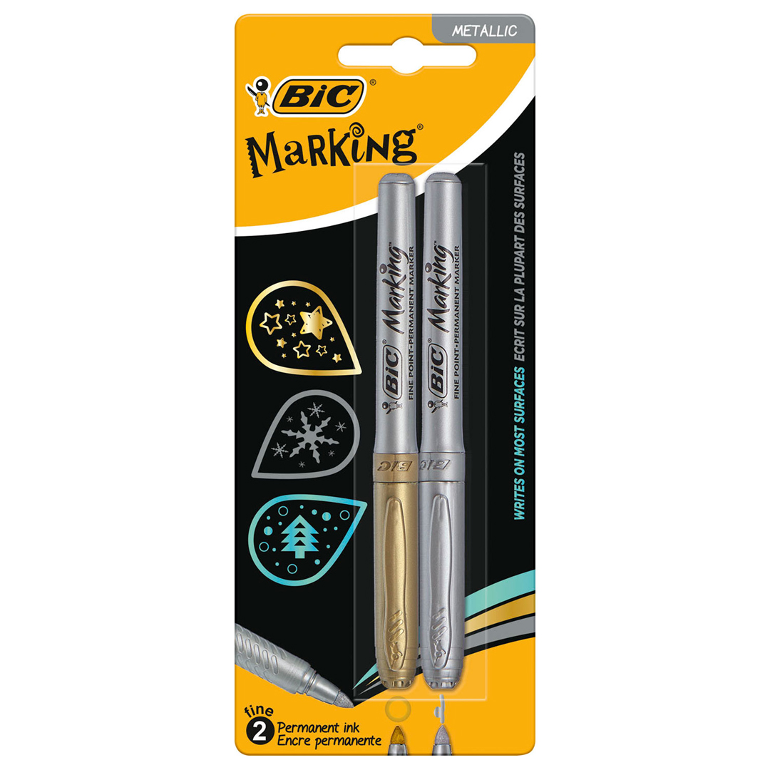 Gold and silver permanent marker pens discount