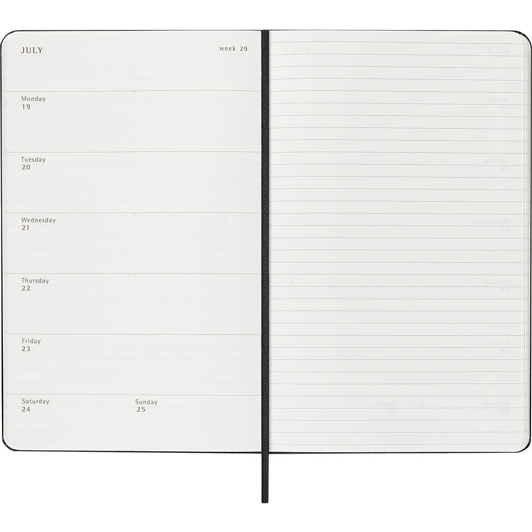 Calendrier 18M WeekNote Hard Cover Large Black