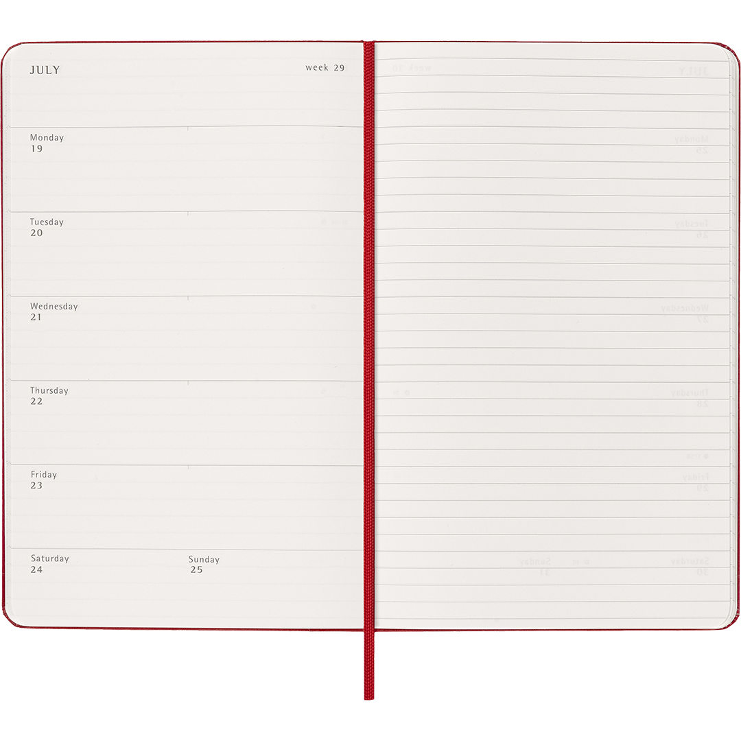 Calendrier 18M WeekNote Hard Cover Large Red